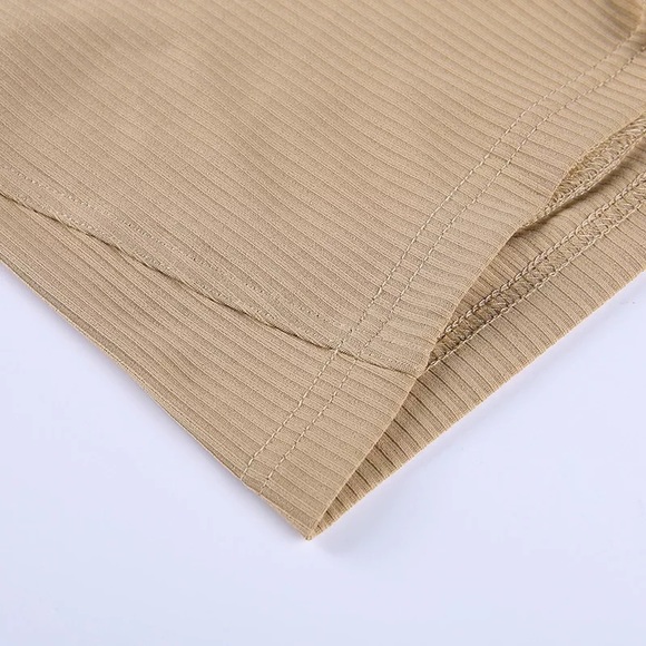 SALE! Beautiful beige knitted cotton outfit set loungewear top shorts XS S M - Picture 8 of 14